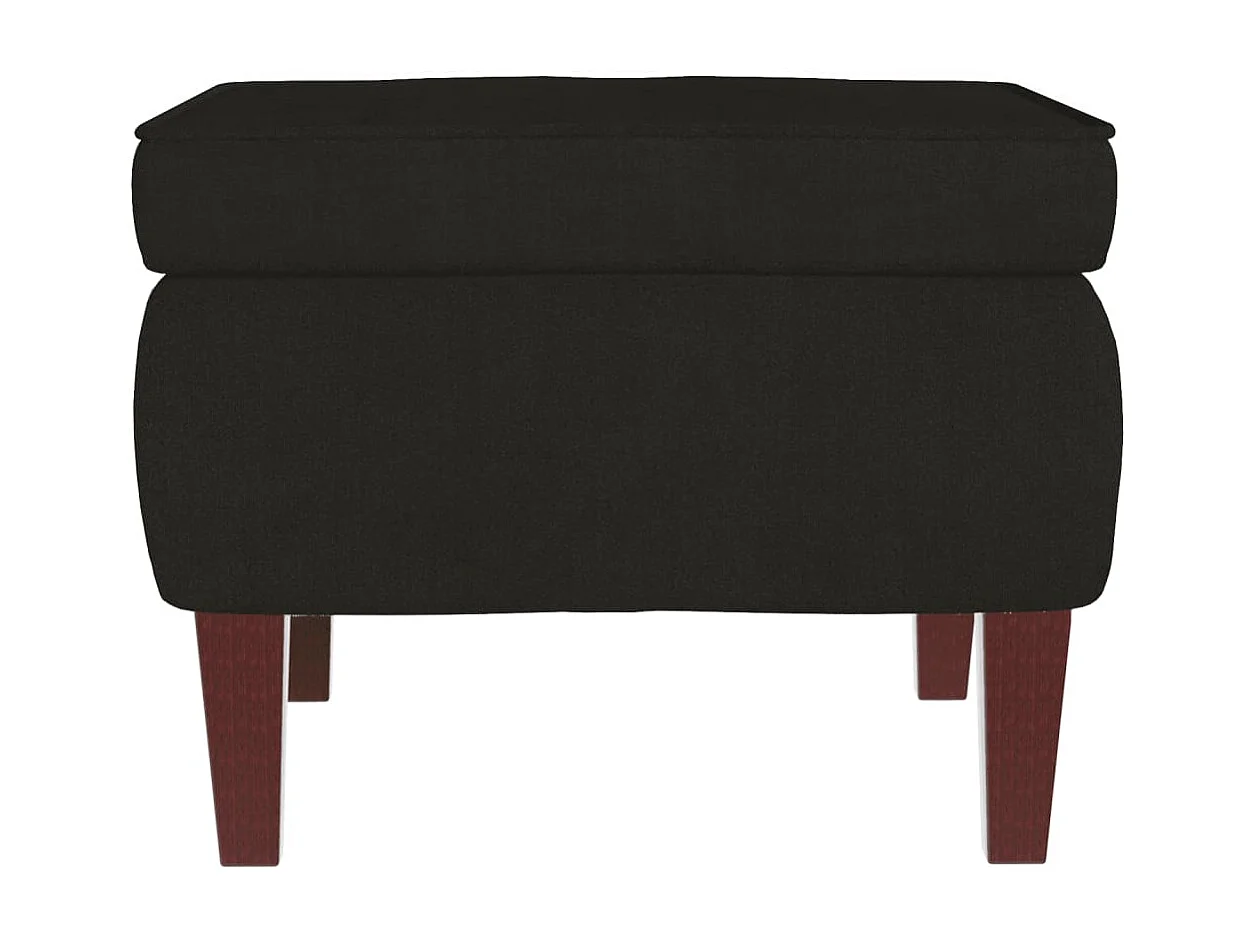 Tabouret avec pieds en bois Noir Velours REO23722