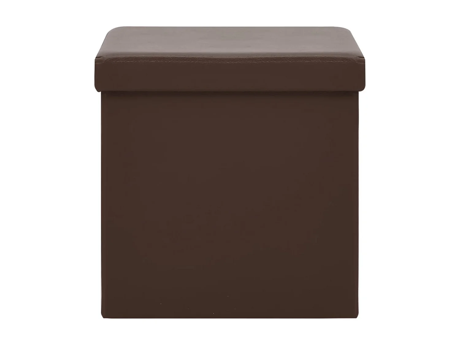 Taburete con almacenaje plegable marrón PVC ES571039