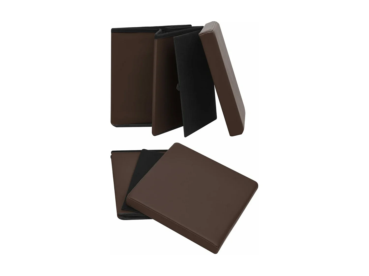 Taburete con almacenaje plegable marrón PVC ES571039