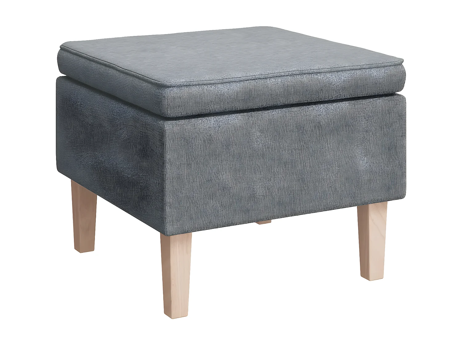 Tabouret avec pieds en bois Gris clair Tissu REO85783