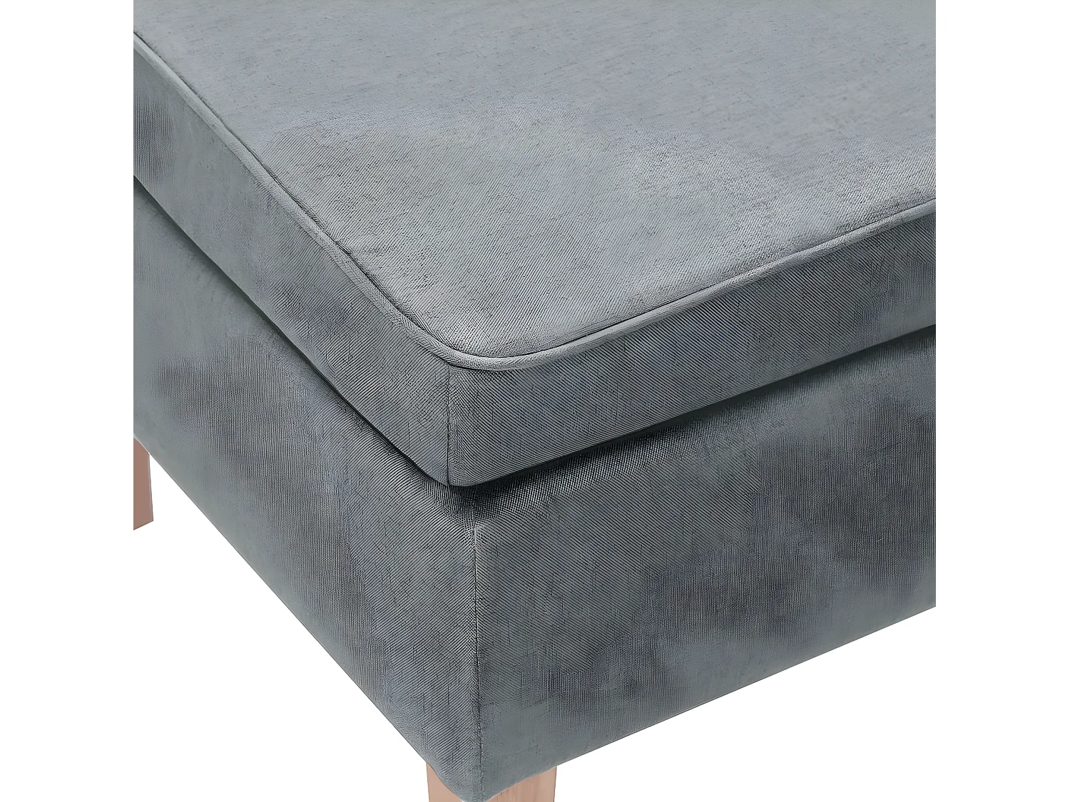 Tabouret avec pieds en bois Gris clair Tissu REO85783