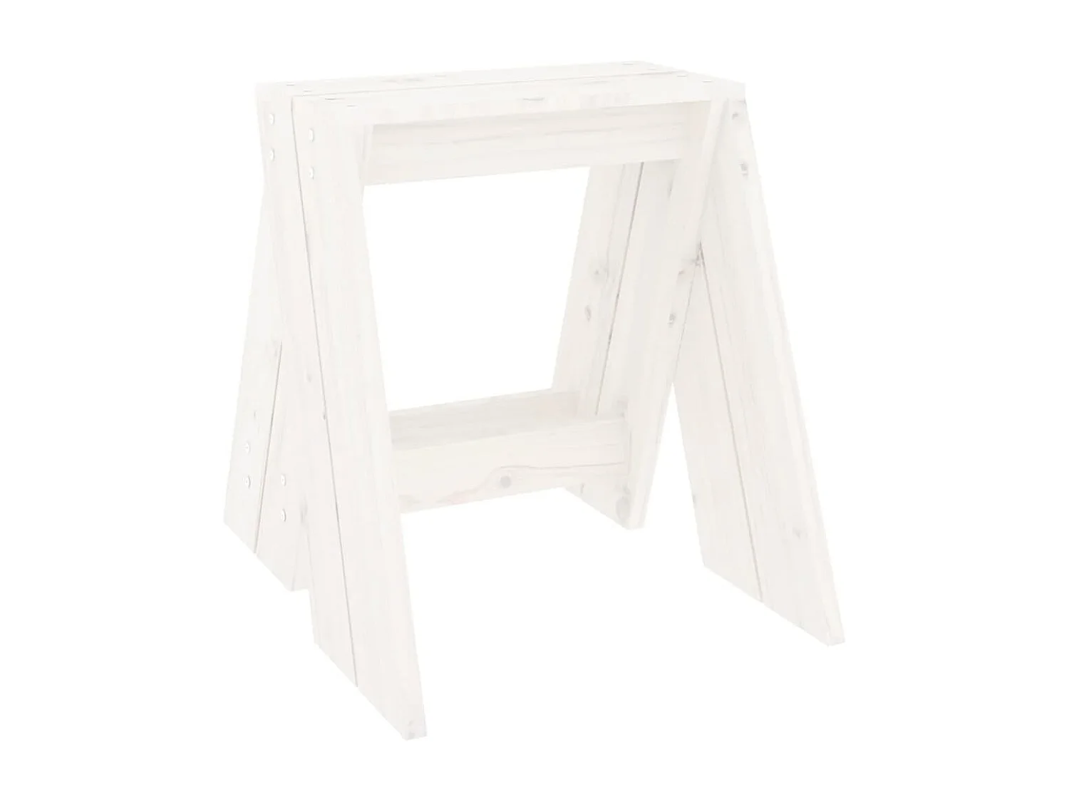 Tabourets lot de 2 blanc 40x40x45 cm bois massif de pin REO49720