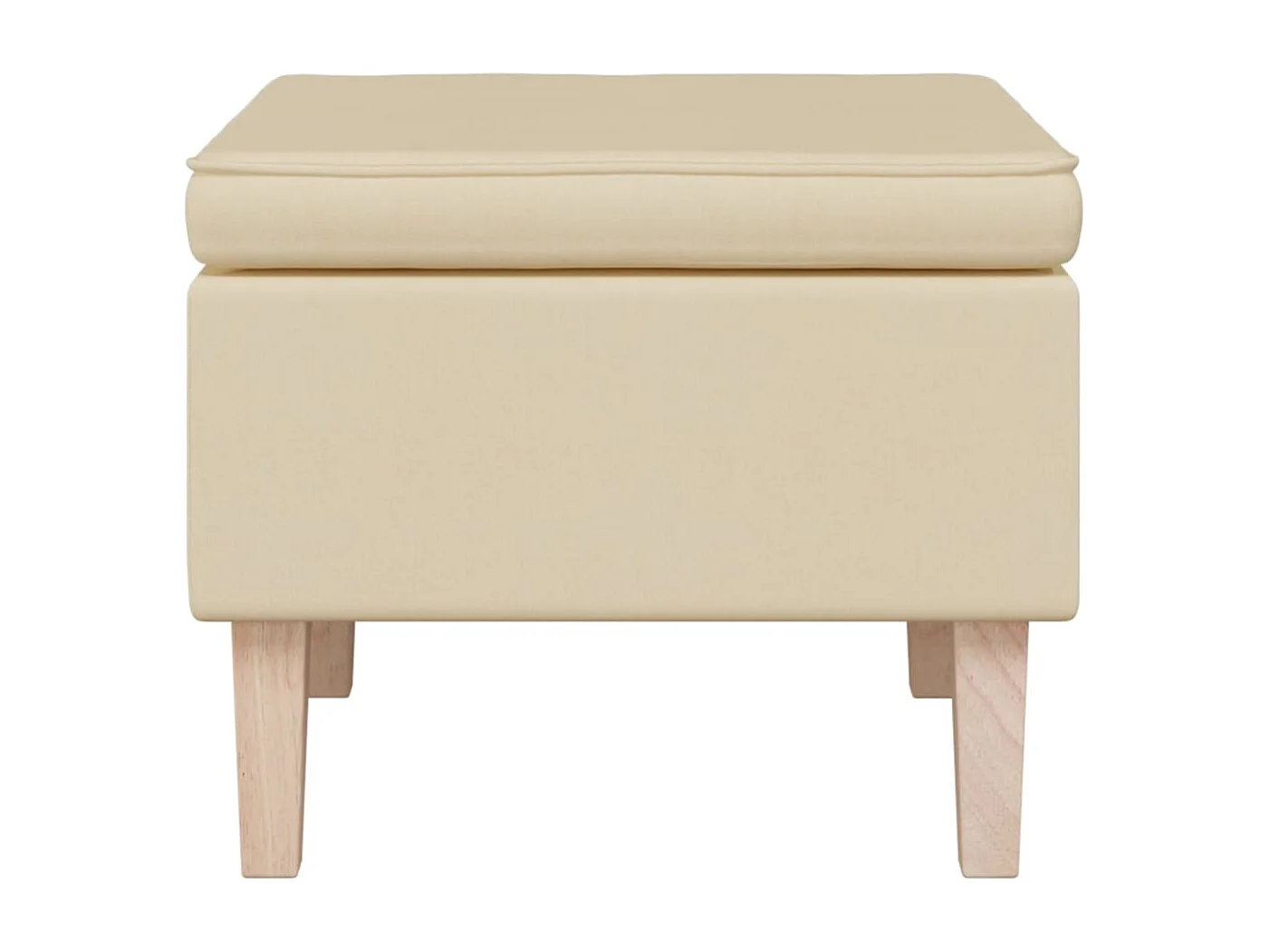 Tabouret avec pieds en bois Crème Tissu REO52533