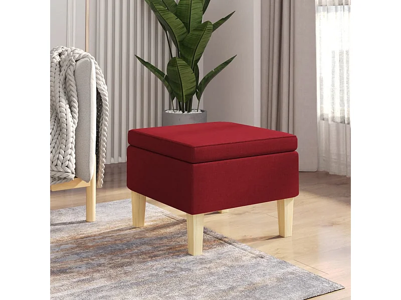 Kruk met houten poten stof wijnrood NL632783