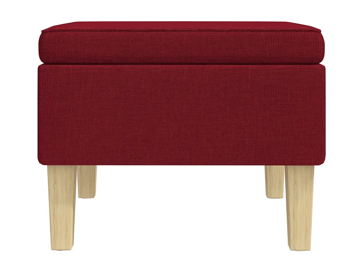 Tabouret avec pieds en bois Rouge bordeaux Tissu REO67348