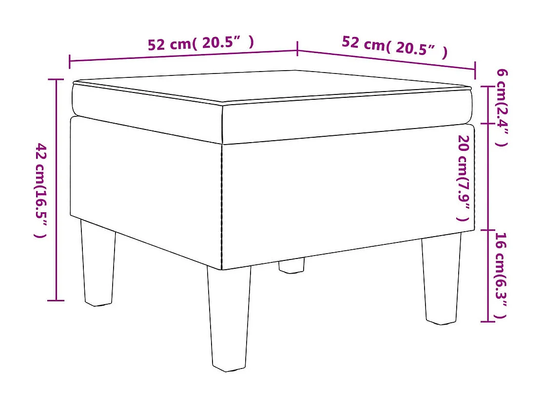Tabouret avec pieds en bois Rouge bordeaux Tissu REO67348