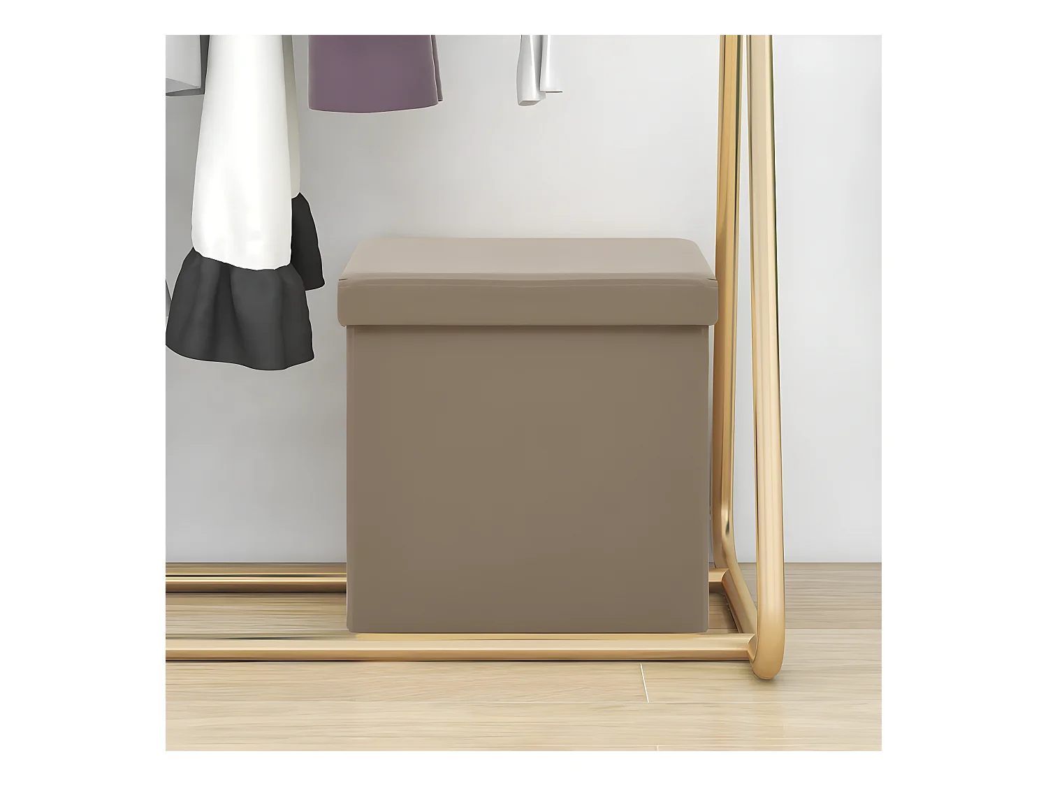 Tabouret de rangement pliable Cappuccino PVC REO83154