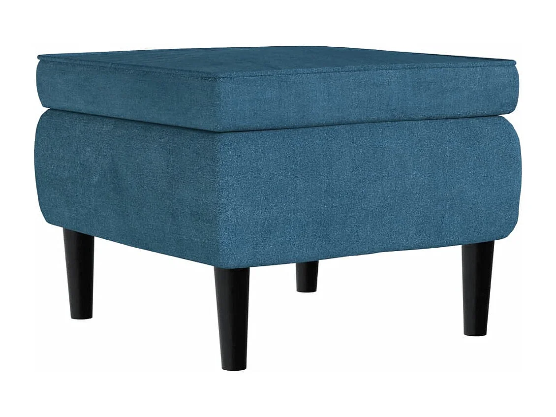 Taburete con patas de madera terciopelo azul ES529963