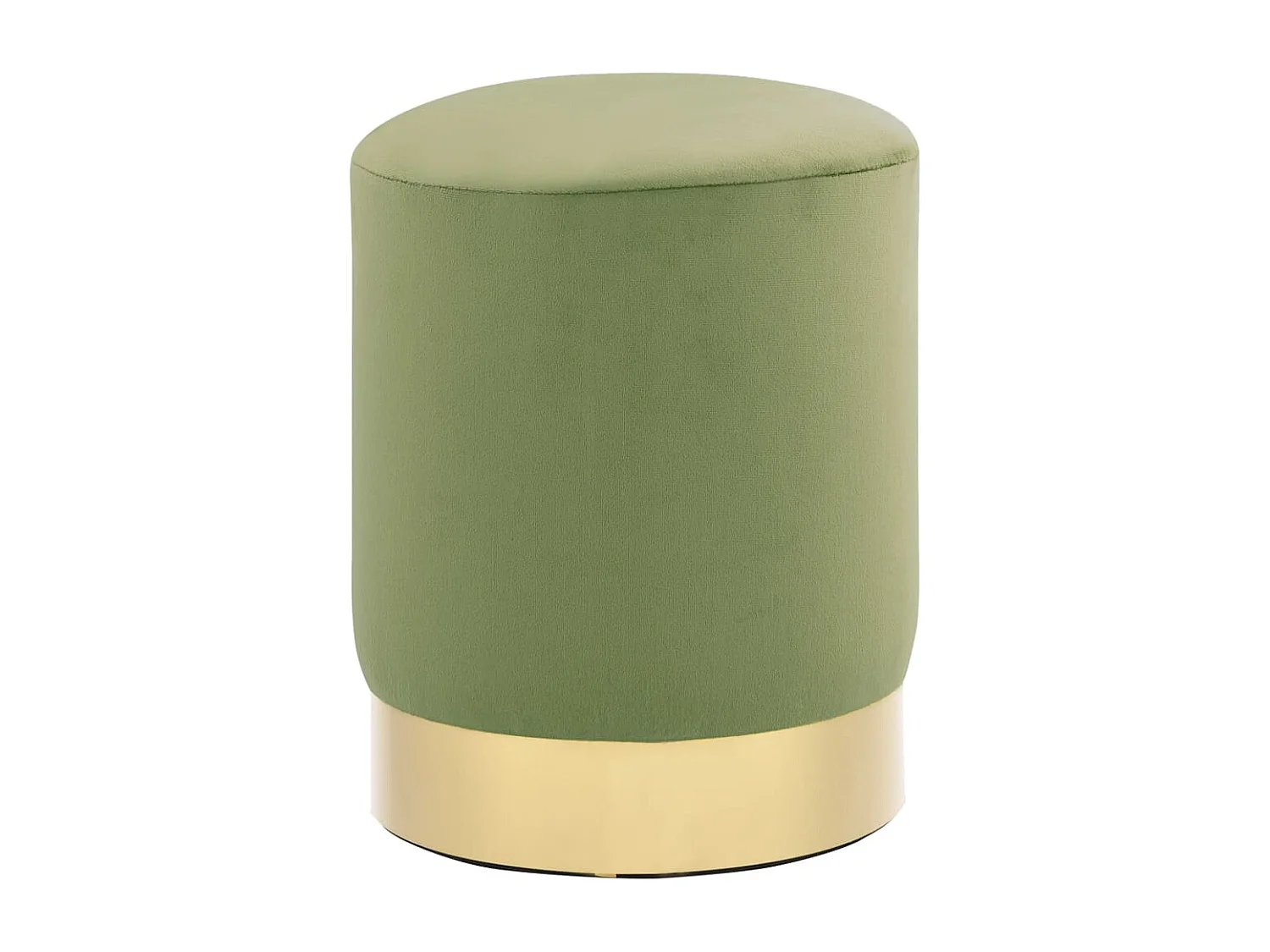 Tabouret Vert moutarde et doré Velours REO55587