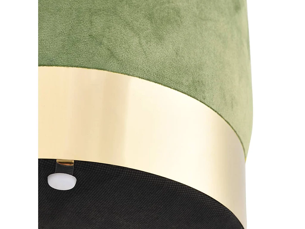 Tabouret Vert moutarde et doré Velours REO55587