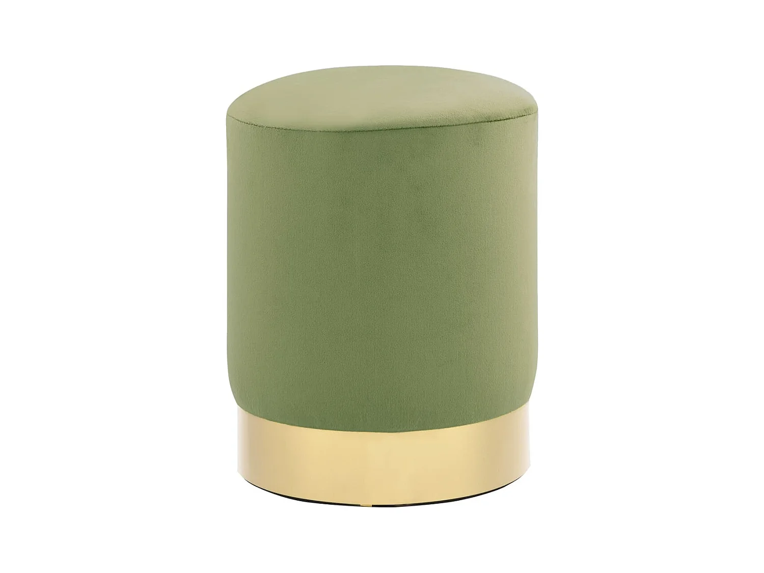 Tabouret Vert moutarde et doré Velours REO55587