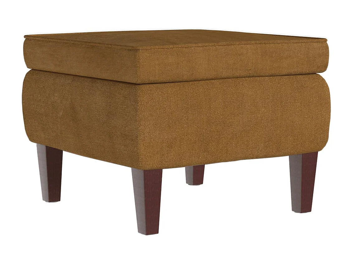 Tabouret avec pieds en bois Marron Velours REO81775