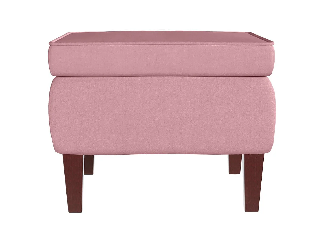 Kruk met houten poten fluweel roze NL939532