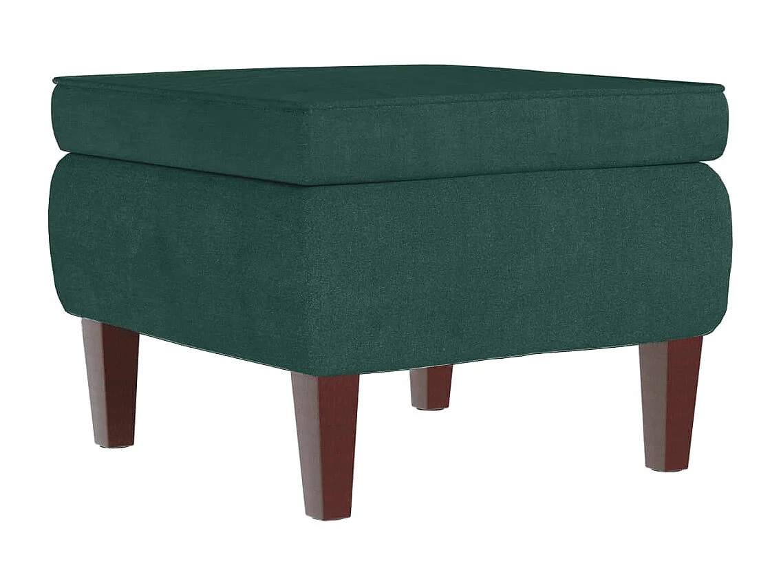 Tabouret avec pieds en bois Vert foncé Velours REO48935