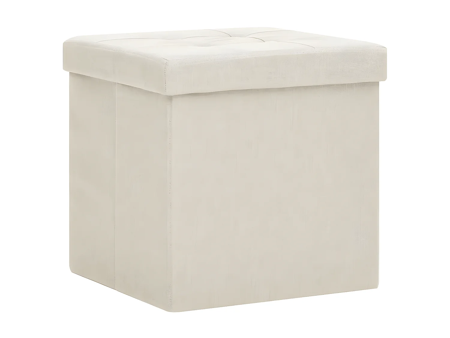 Tabouret de rangement pliable Blanc crème Faux lin REO28590