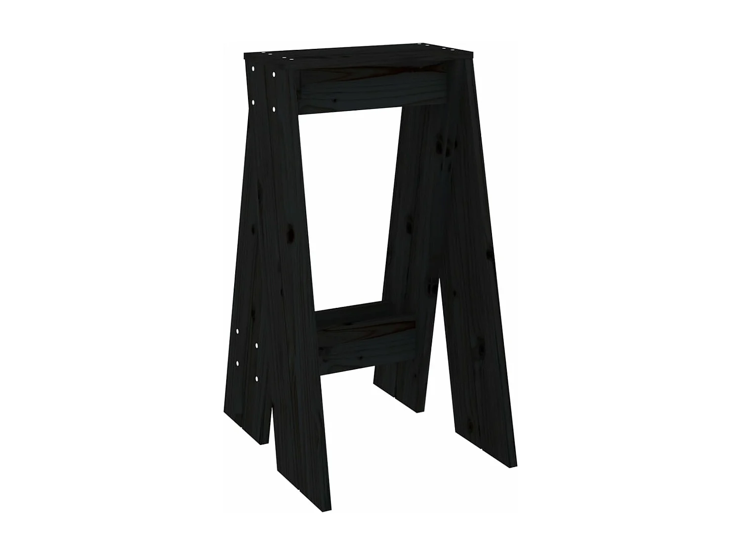 Tabourets lot de 2 noir 40x40x75 cm bois massif de pin REO71091