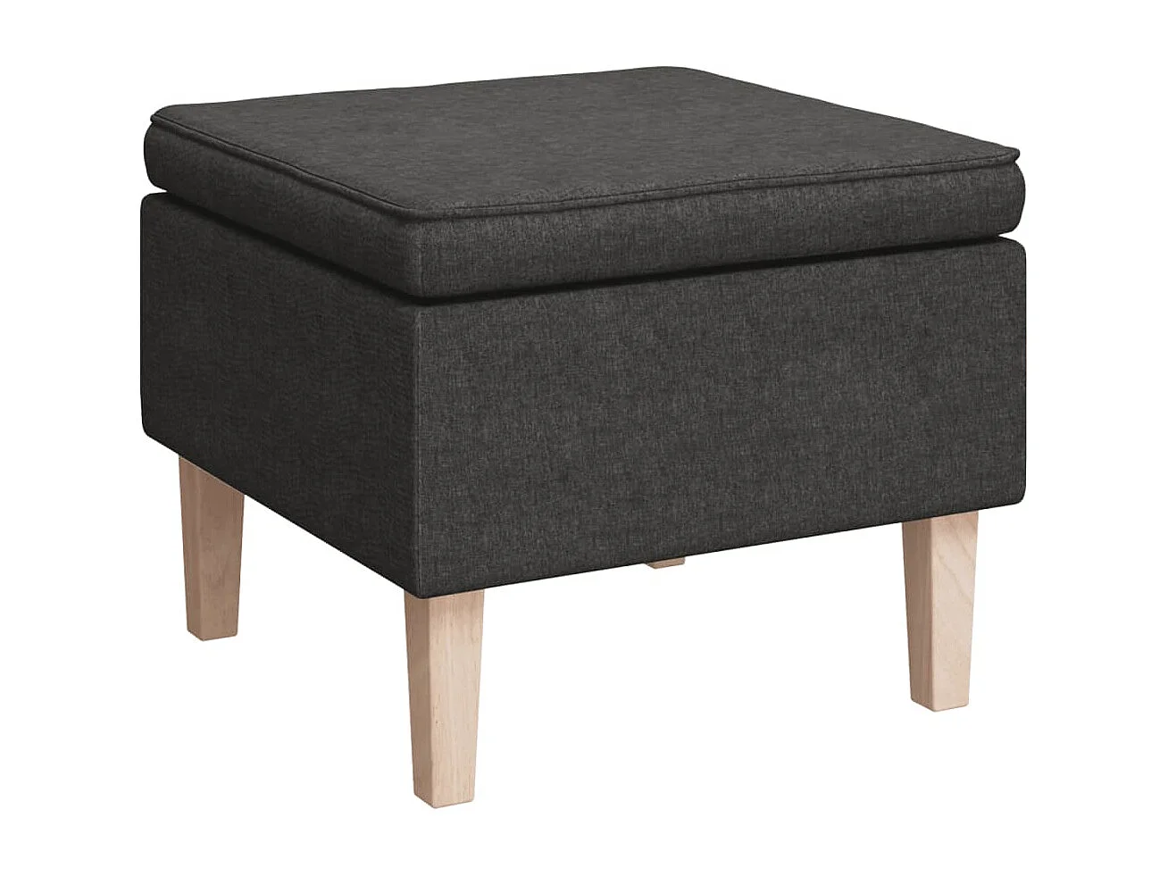 Tabouret avec pieds en bois Gris foncé Tissu REO69642