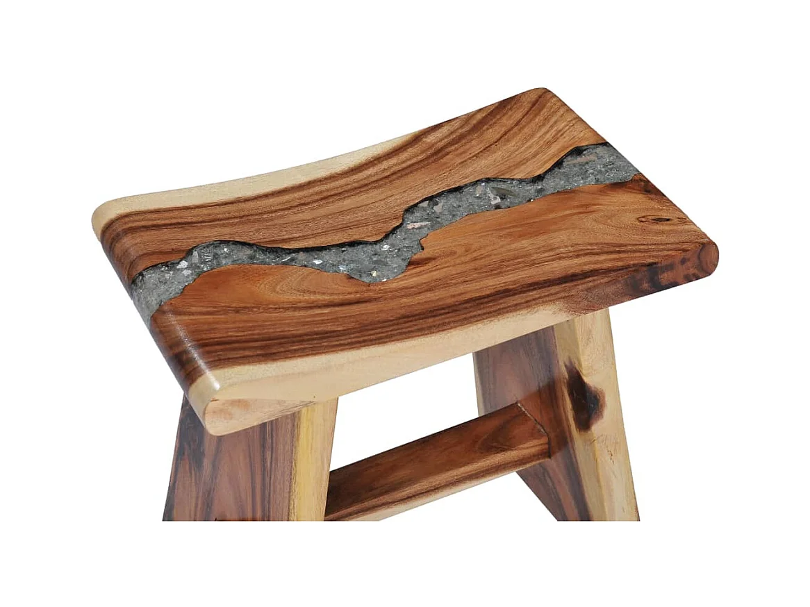 Tabouret Bois de Suar solide et polyrésine REO10710