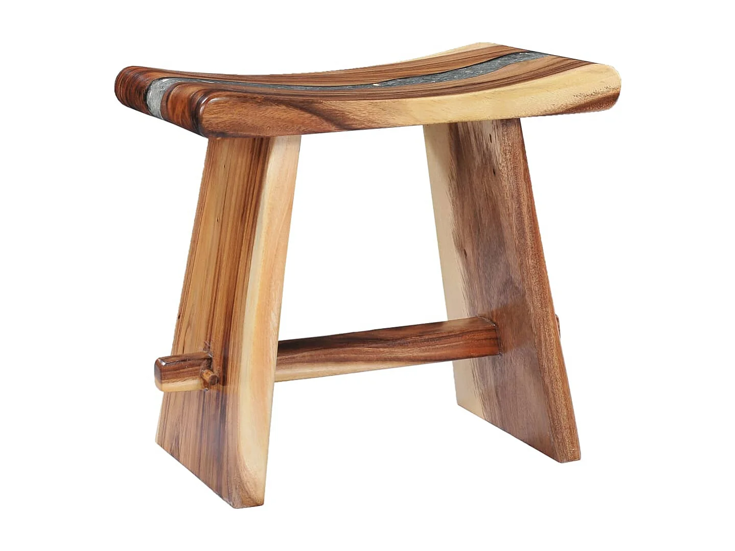 Tabouret Bois de Suar solide et polyrésine REO10710