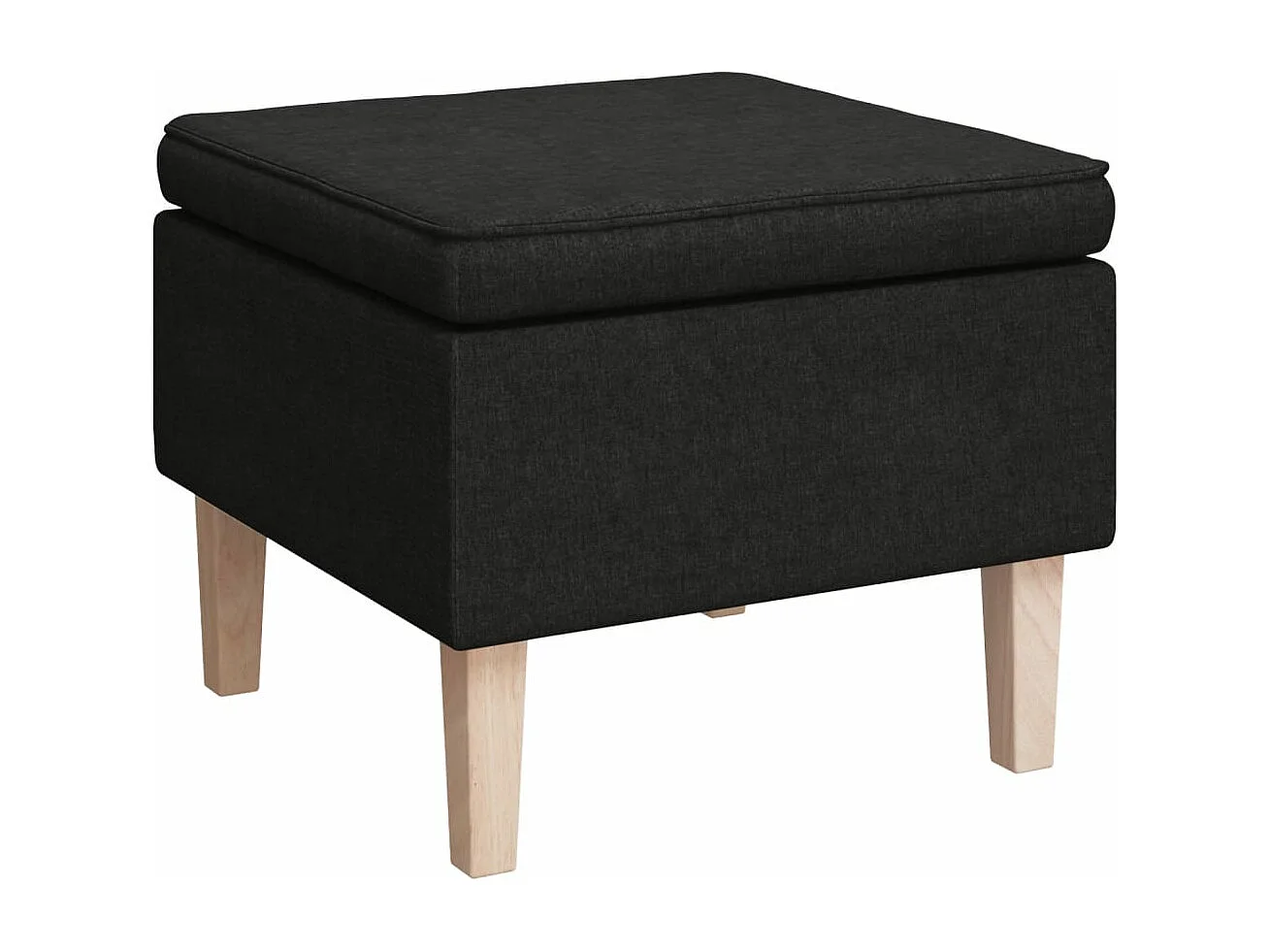 Tabouret avec pieds en bois Noir Tissu REO19349