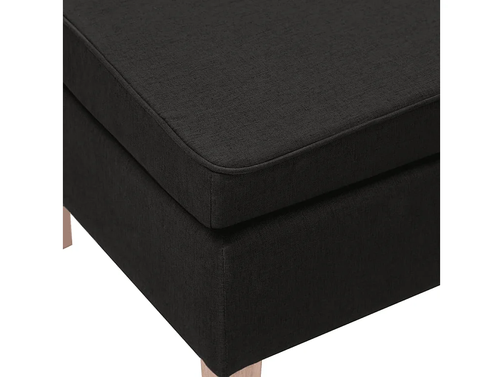 Tabouret avec pieds en bois Noir Tissu REO19349