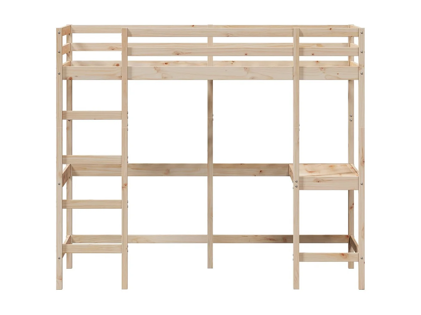 Lit mezzanine avec bureau 80x200 cm bois de pin massif HOQW94974