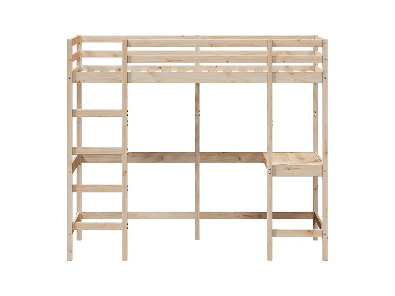 Lit mezzanine avec bureau 90x190 cm bois de pin massif HOQW22461