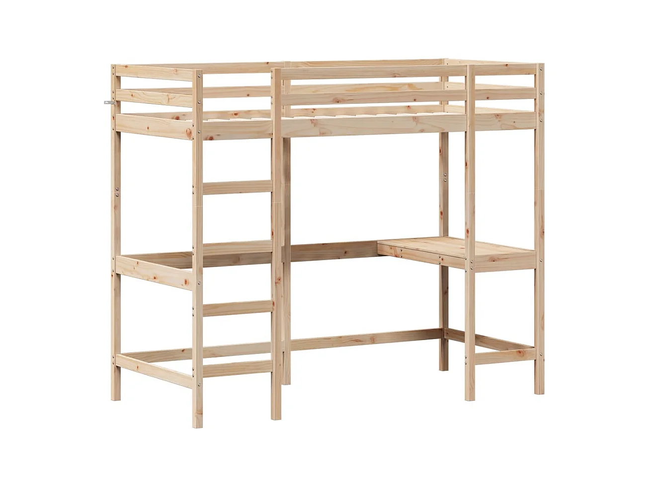 Lit mezzanine avec bureau 90x200 cm bois de pin massif HOQW64075