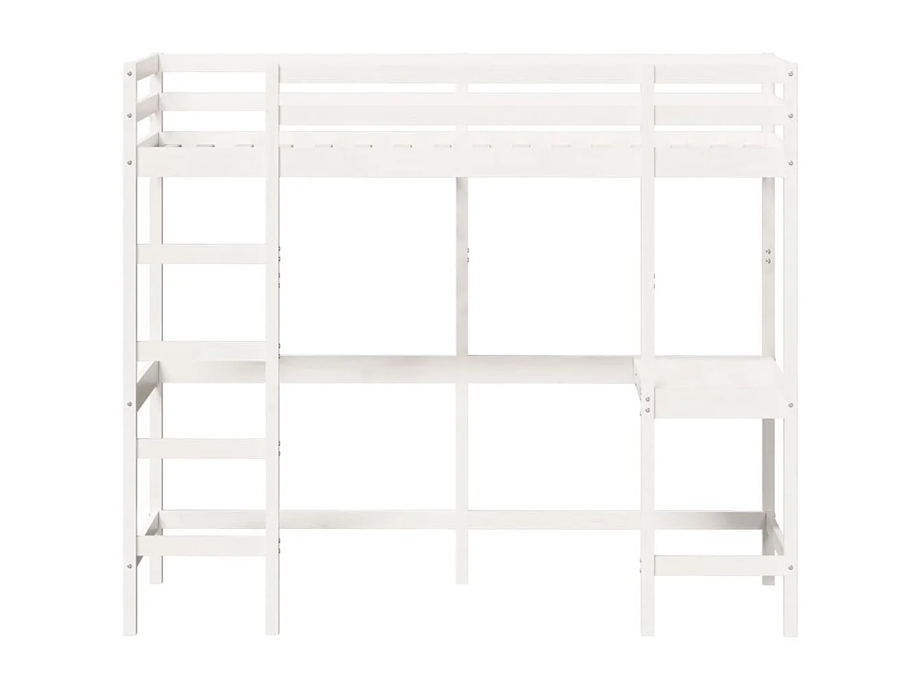 Lit mezzanine avec bureau blanc 80x200 cm bois de pin massif HOQW57138