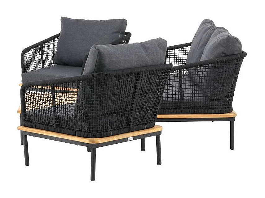 Salon de Jardin en Bois "Andorra" 148cm Noir