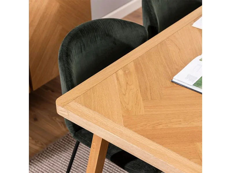 Table à manger rectangulaire en chêne L200 de style scandinave - WALY