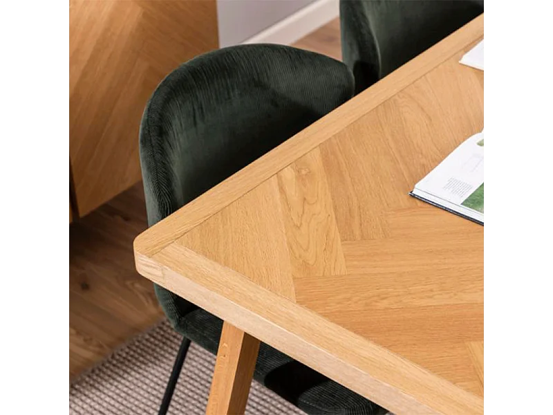 Table à manger rectangulaire en chêne L200 de style scandinave - WALY