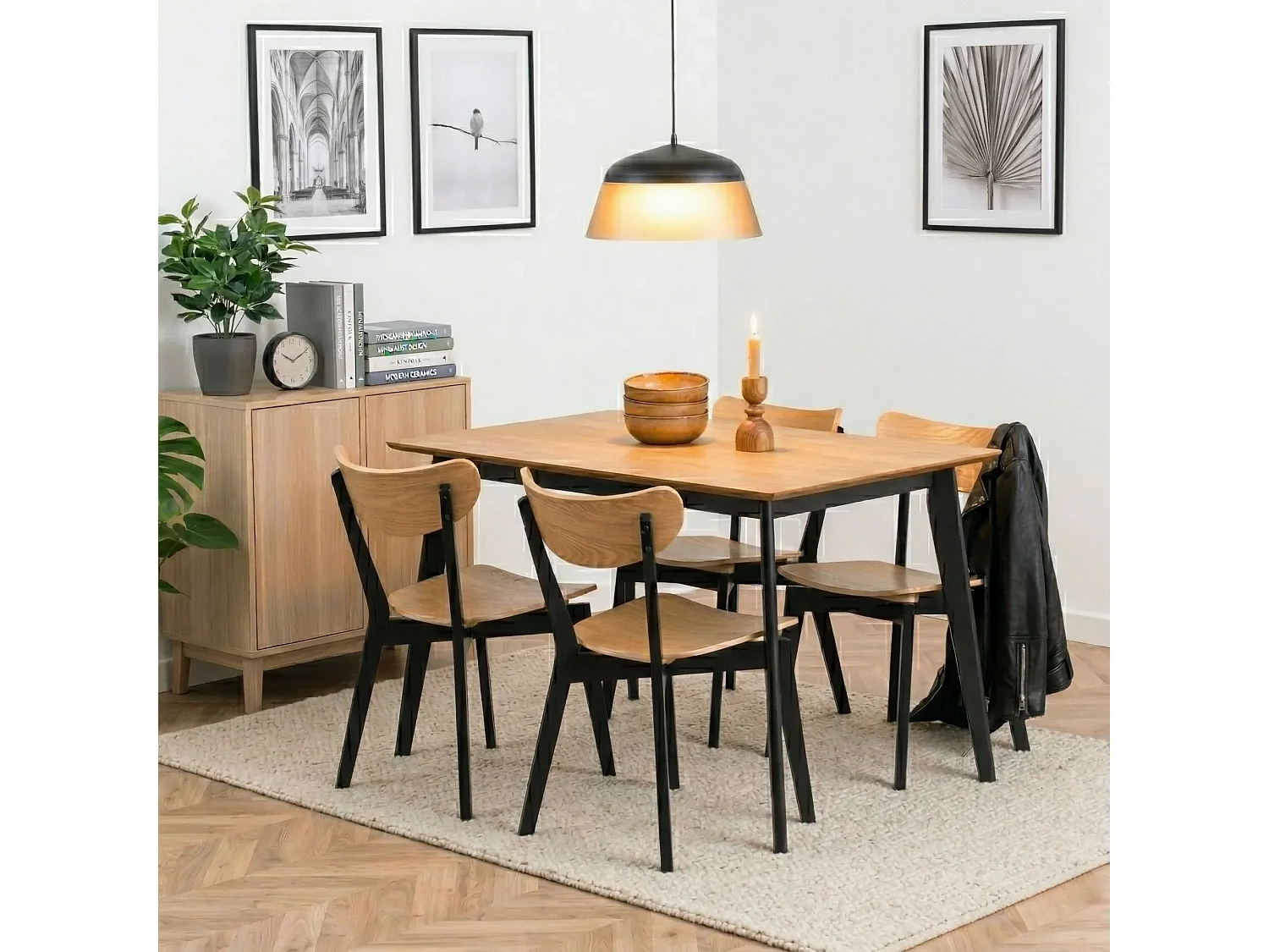 Table à manger rectangulaire en bois L120 - LETA