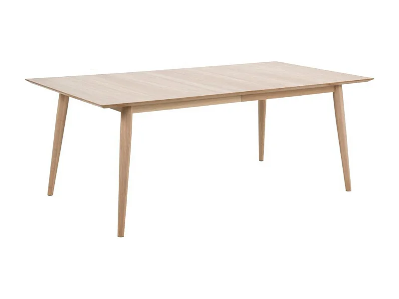 Table à manger rectangulaire en chêne blanchi 8 couverts L200 - CENTIOR