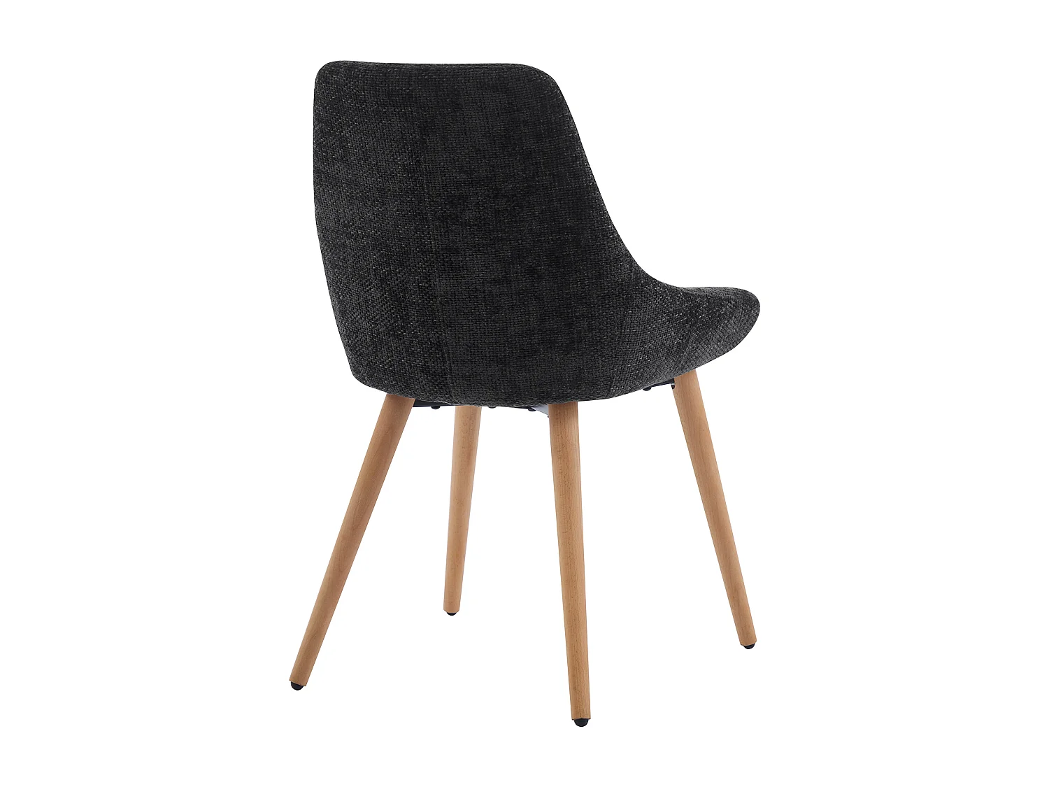 Lot de 2 chaises en tissu texturé et hêtre - Noir - MASURIE