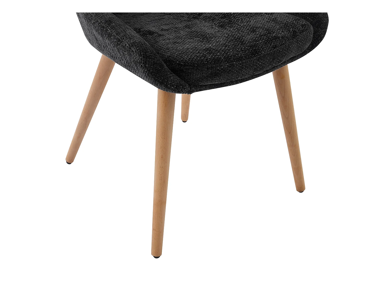 Sæt med 2 stole i struktureret stof og bøgetræ - Sort - MASURIE