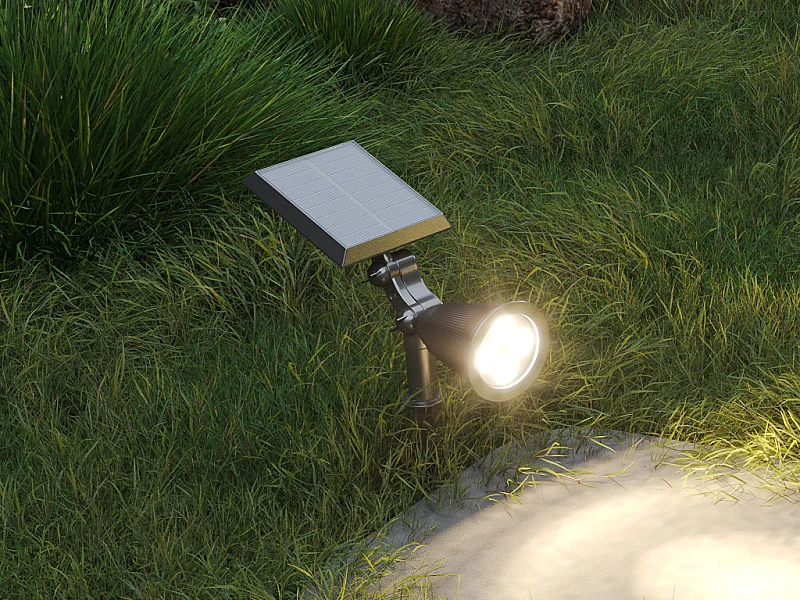 Solar-Wegeleuchte oder -Wandleuchte ausrichtbar - 300 Lumen - Schwarz - SLATINE