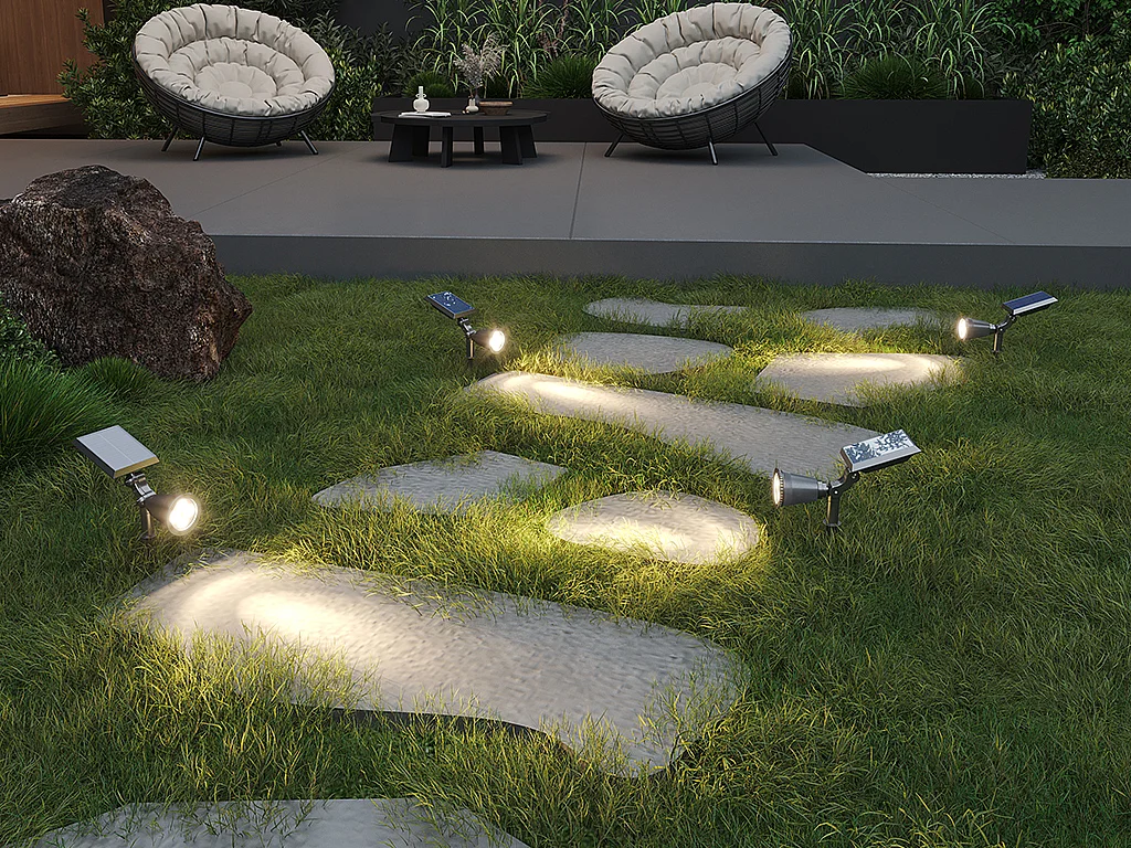 Faretto o applique solare regolabile 300 lumen Nero  - SLATINE