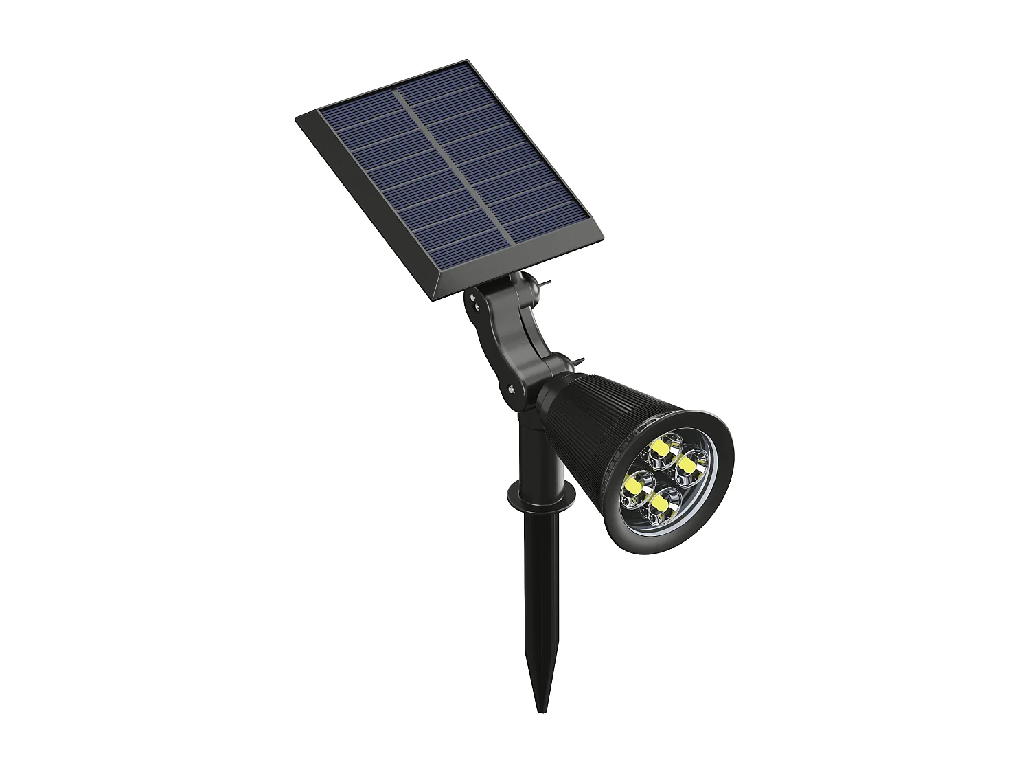 Balise ou applique solaire orientable - 300 lumens - Noir - SLATINE