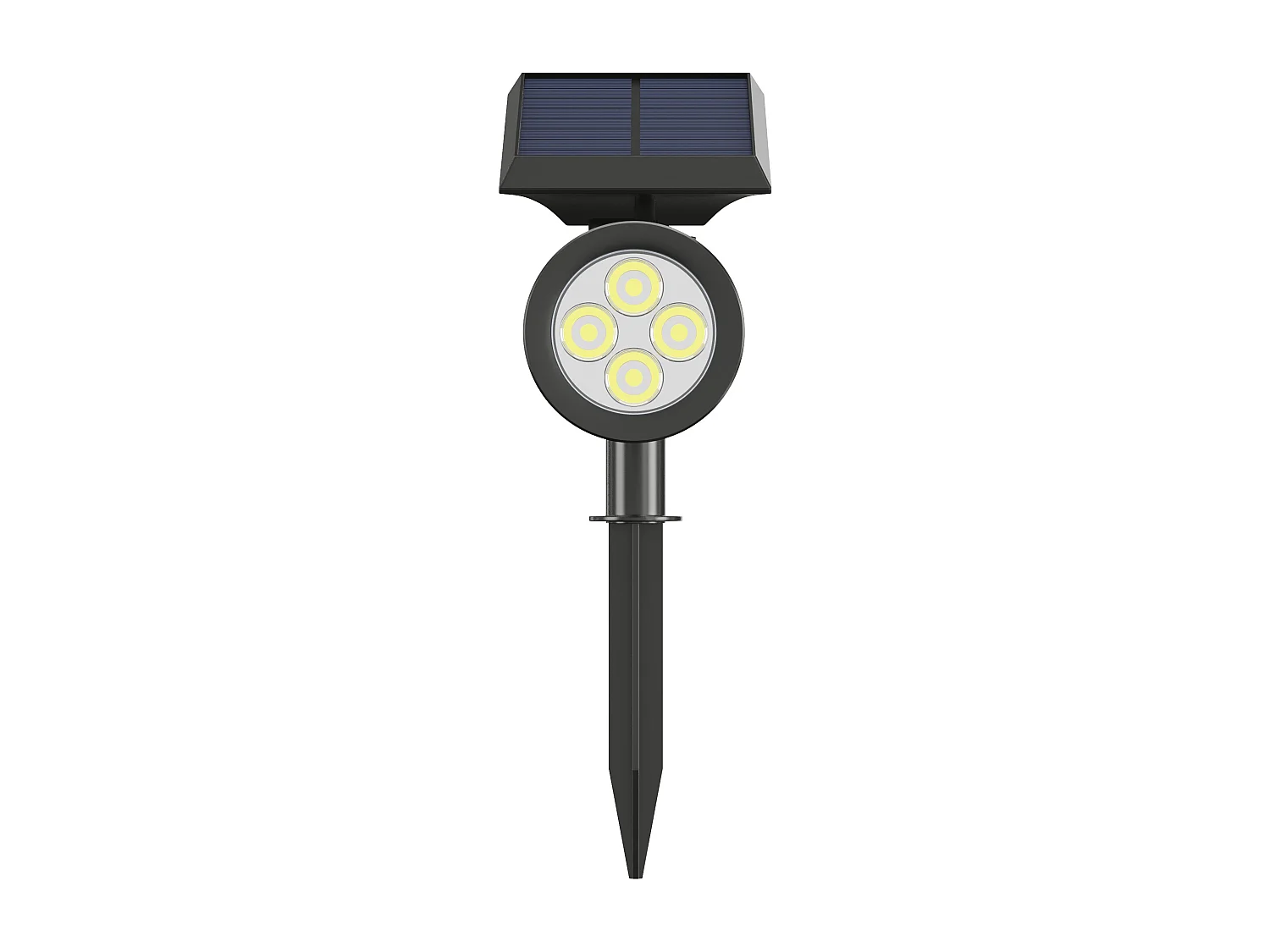Balise ou applique solaire orientable - 300 lumens - Noir - SLATINE