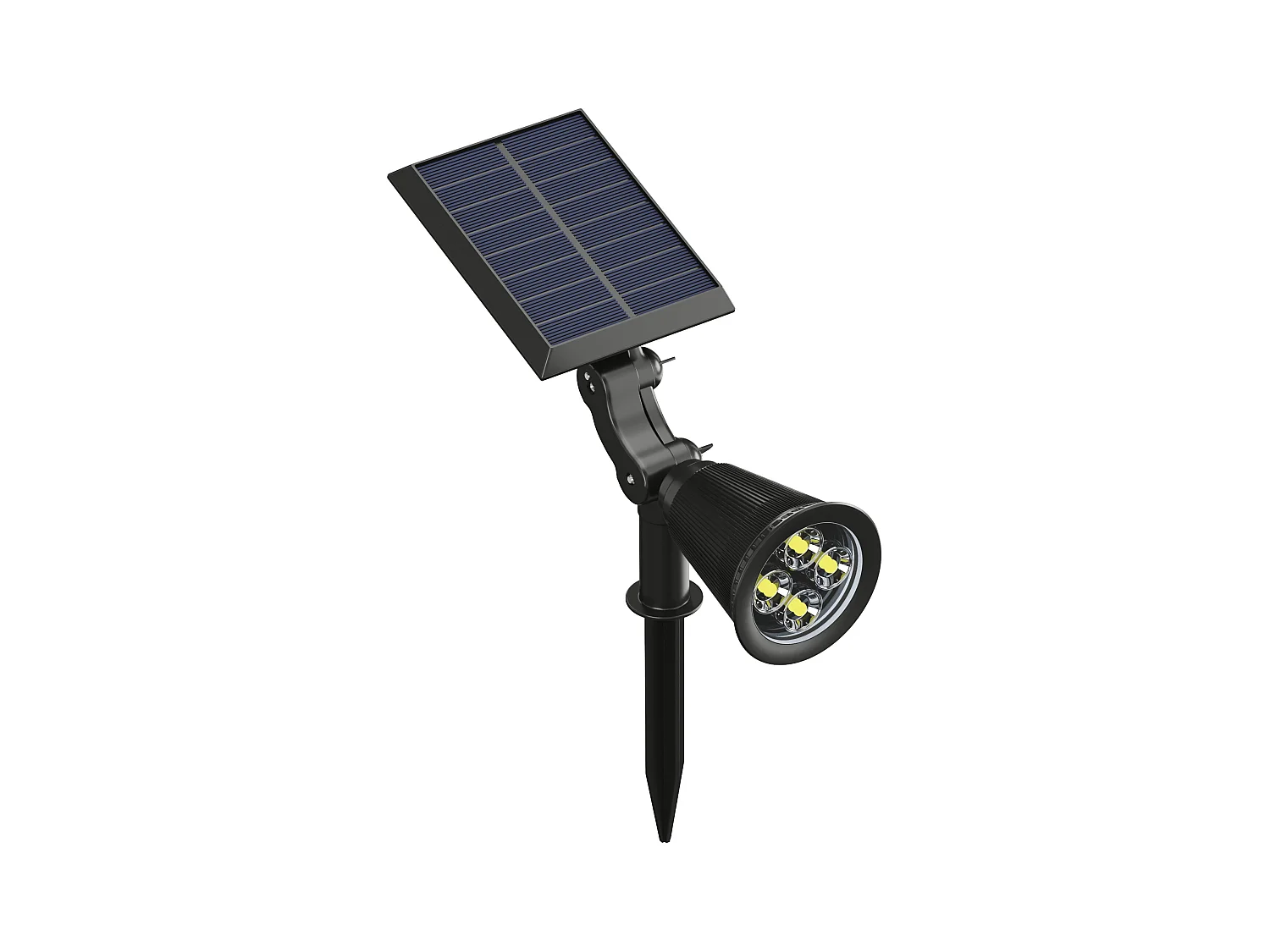 Justerbar solcellebesøjl eller vægbeslag - 300 lumen - Sort - SLATINE