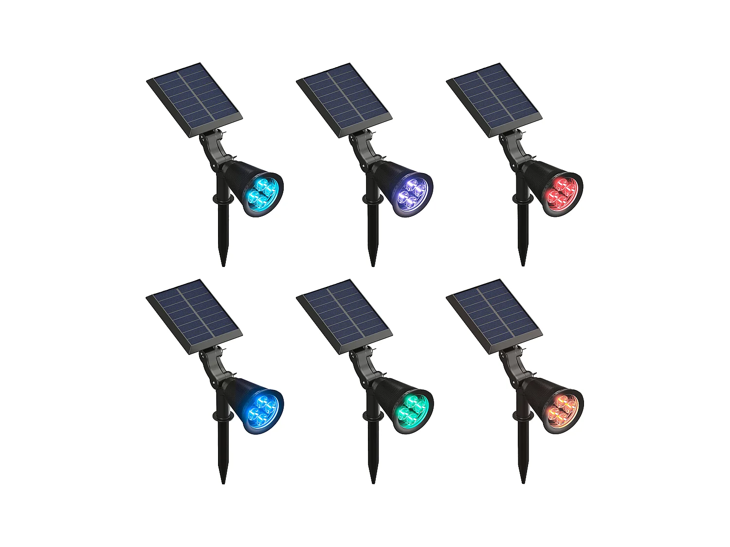 Justerbar solcellebesøjl eller vægbeslag - 300 lumen - Sort - SLATINE