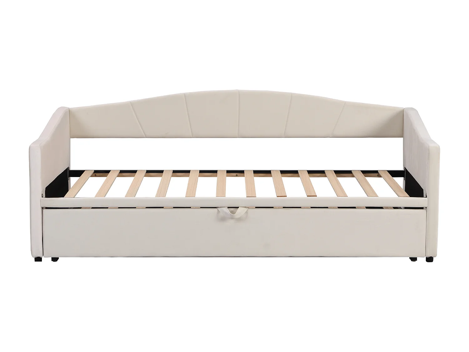 Beige cama tapizada 90 / 180 * 200 cm, tela de terciopelo pro - piel, sofá - cama extensible con somier de láminas