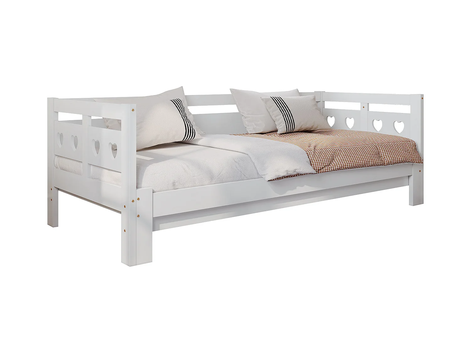 Daybed daybed blanc, lit extensible, 90.190 cm, bois de pin massif, avec 2 pièces