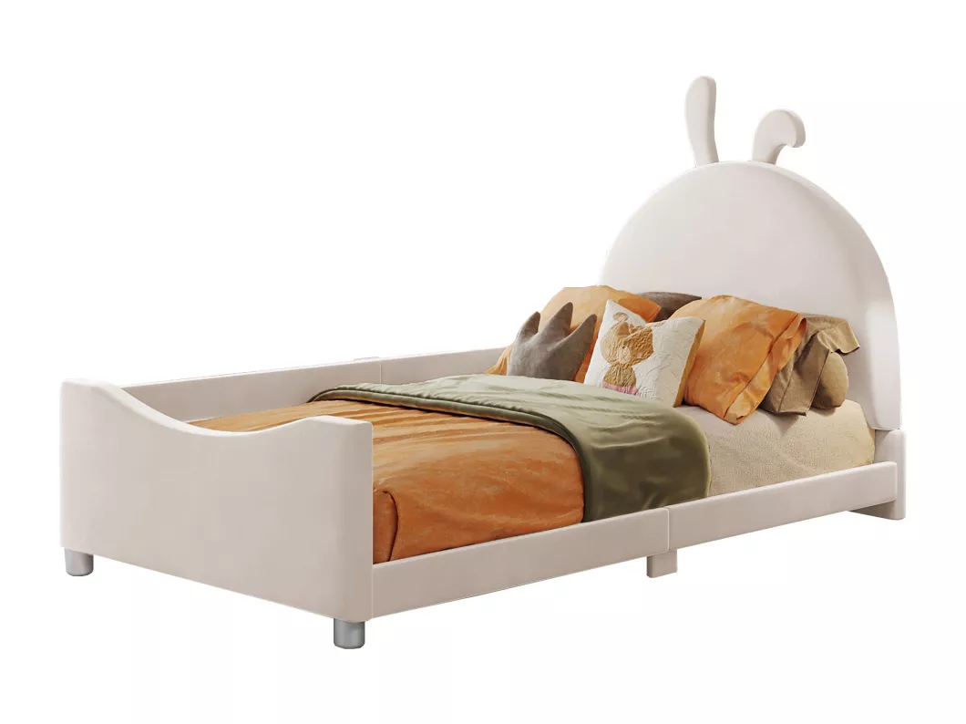 Kauf Unique Beige Kinder Bett/Eltern-Kind Bett/Jugendbett gepolstertes Bett 90,200cm Schlafsofa Rahmen Flansch Rückenlehne Multifunktionales weiches Bett