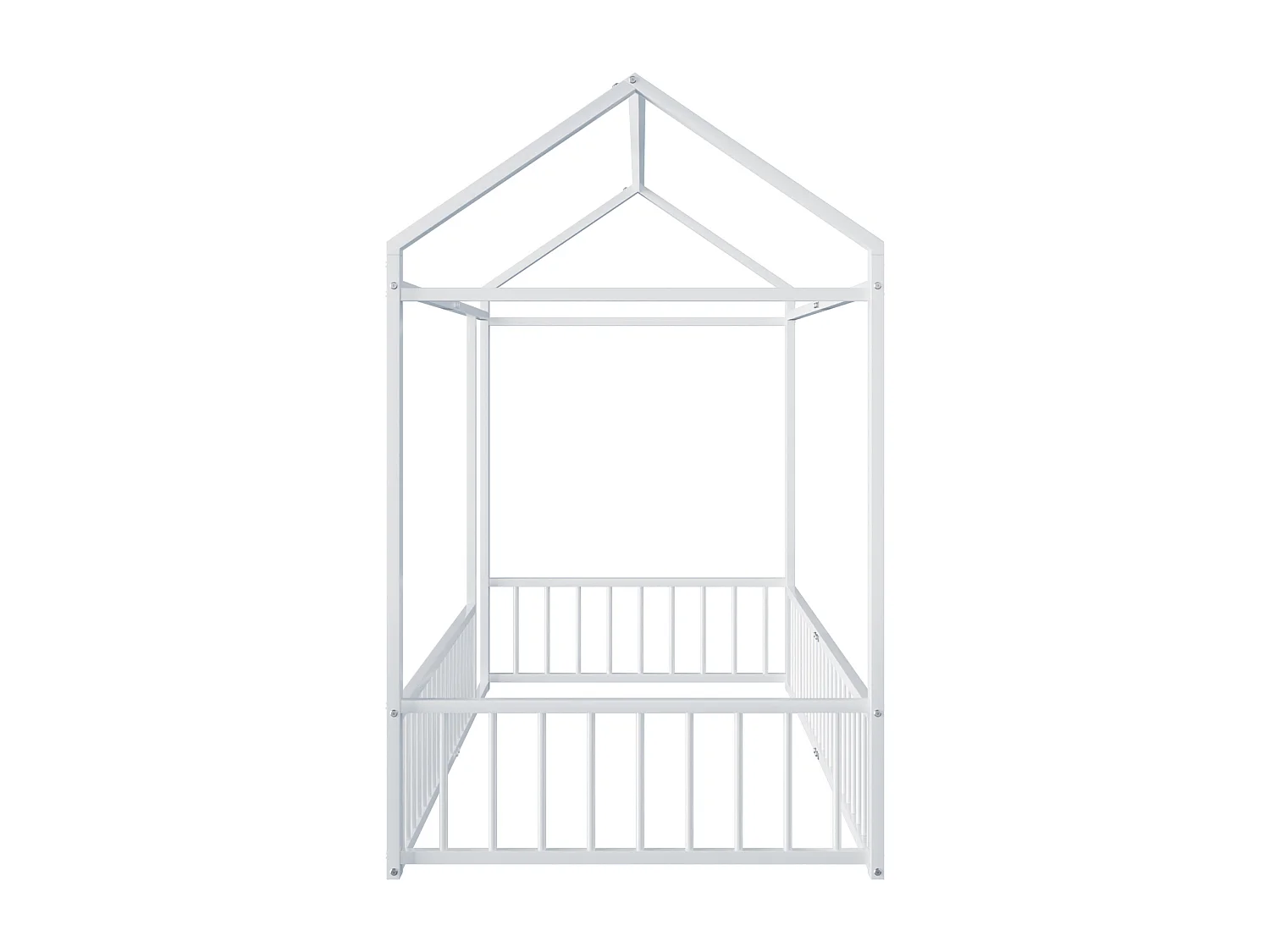 Kinderbett rosa 140 x 200 Metall Bett Familienbett Rahmen mit Zaun, geeignet für Kinder, Jugendliche, Mädchen, Jungen