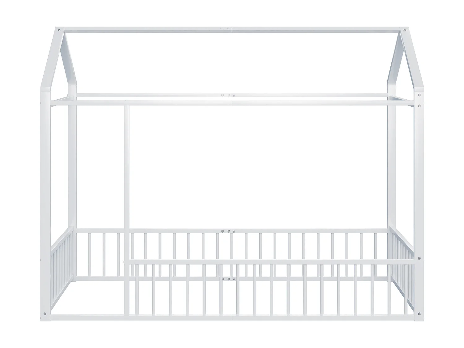 Kinderbett rosa 140 x 200 Metall Bett Familienbett Rahmen mit Zaun, geeignet für Kinder, Jugendliche, Mädchen, Jungen