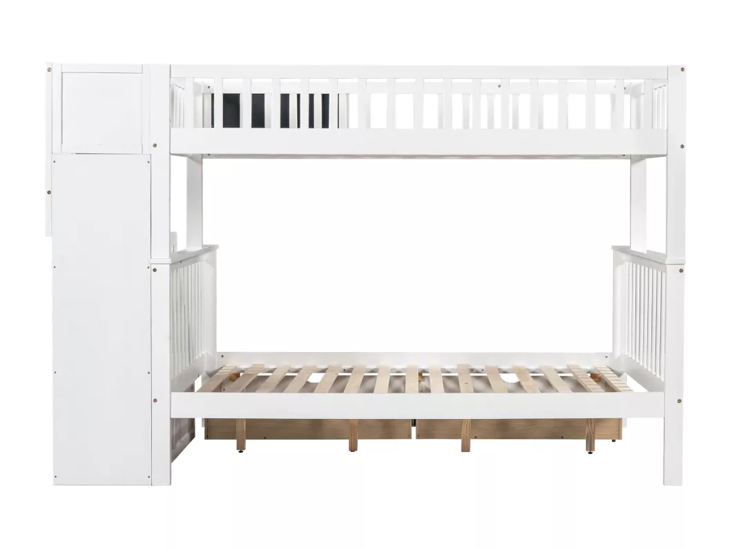 Kauf Unique Weißes multifunktionales Kinderdoppelstockbett 90 * 200 / 140 * 200 mit schwarzer Tafel und Schubladen ohne Matratze