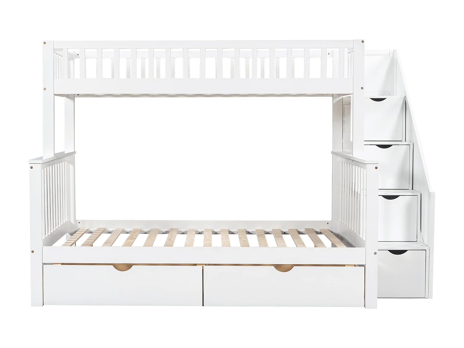Letto matrimoniale a castello multifunzionale per bambini bianco 90 * 200 / 140 * 200 con lavagna e cassetti, senza materasso