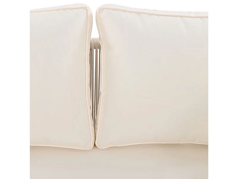 Lettino prendisole, divano da giardino - acciaio zincato e corda intrecciata - 2 posti - Beige